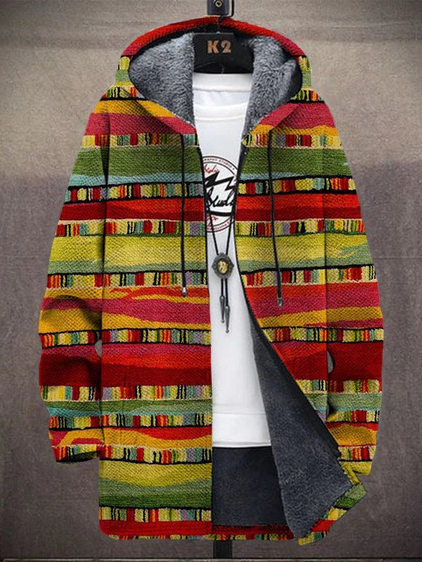 LUCAS™ | CHAQUETA LUJOSA CON CAPUCHA Y CREMALLERA INSPIRADA EN EL ARTE