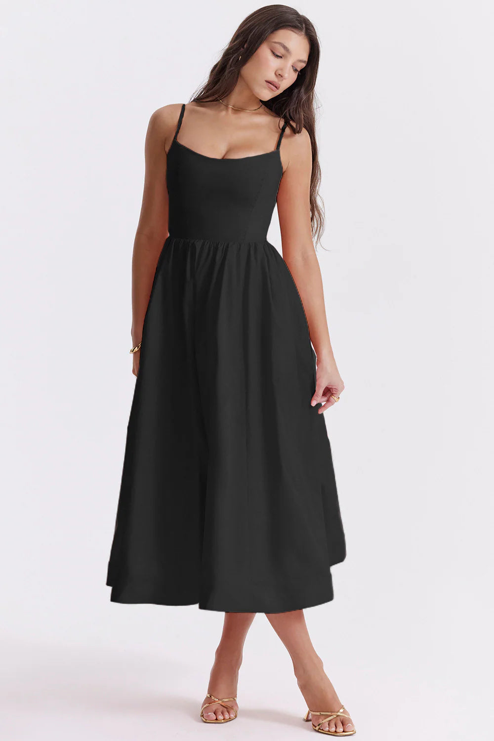 ESTELA | ELEGANTE VESTIDO MIDI DE VERANO CON CORSÉ