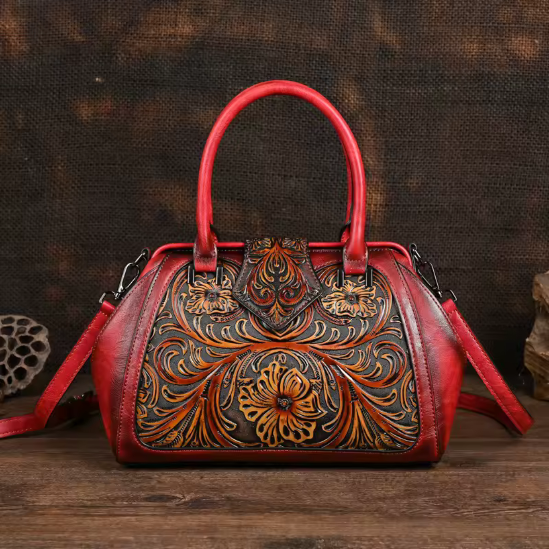 MARGARITA | BOLSO DE MANO DE PIEL CON GRABADO