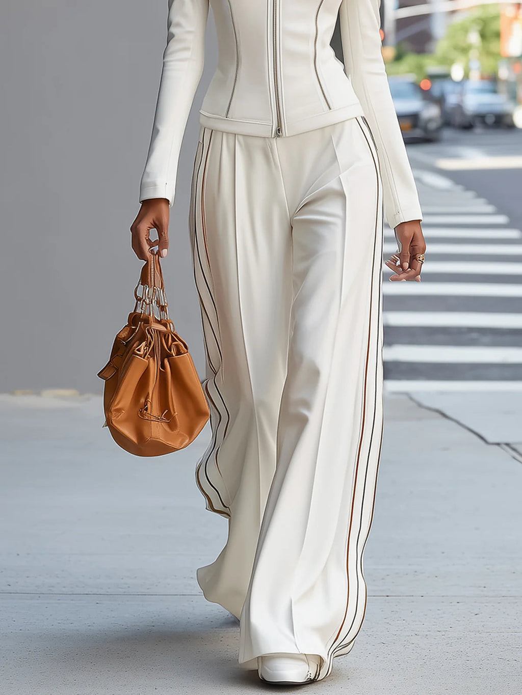 MÍA | CONJUNTO DE PANTALÓN ANCHO CON CUELLO ALTO