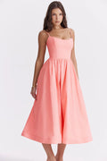 ESTELA | ELEGANTE VESTIDO MIDI DE VERANO CON CORSÉ