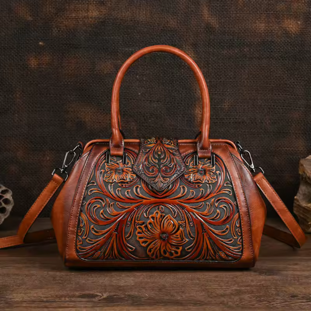 MARGARITA | BOLSO DE MANO DE PIEL CON GRABADO