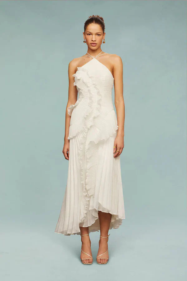 ESTRELLA | VESTIDO CON VOLANTES EN ESPIRAL