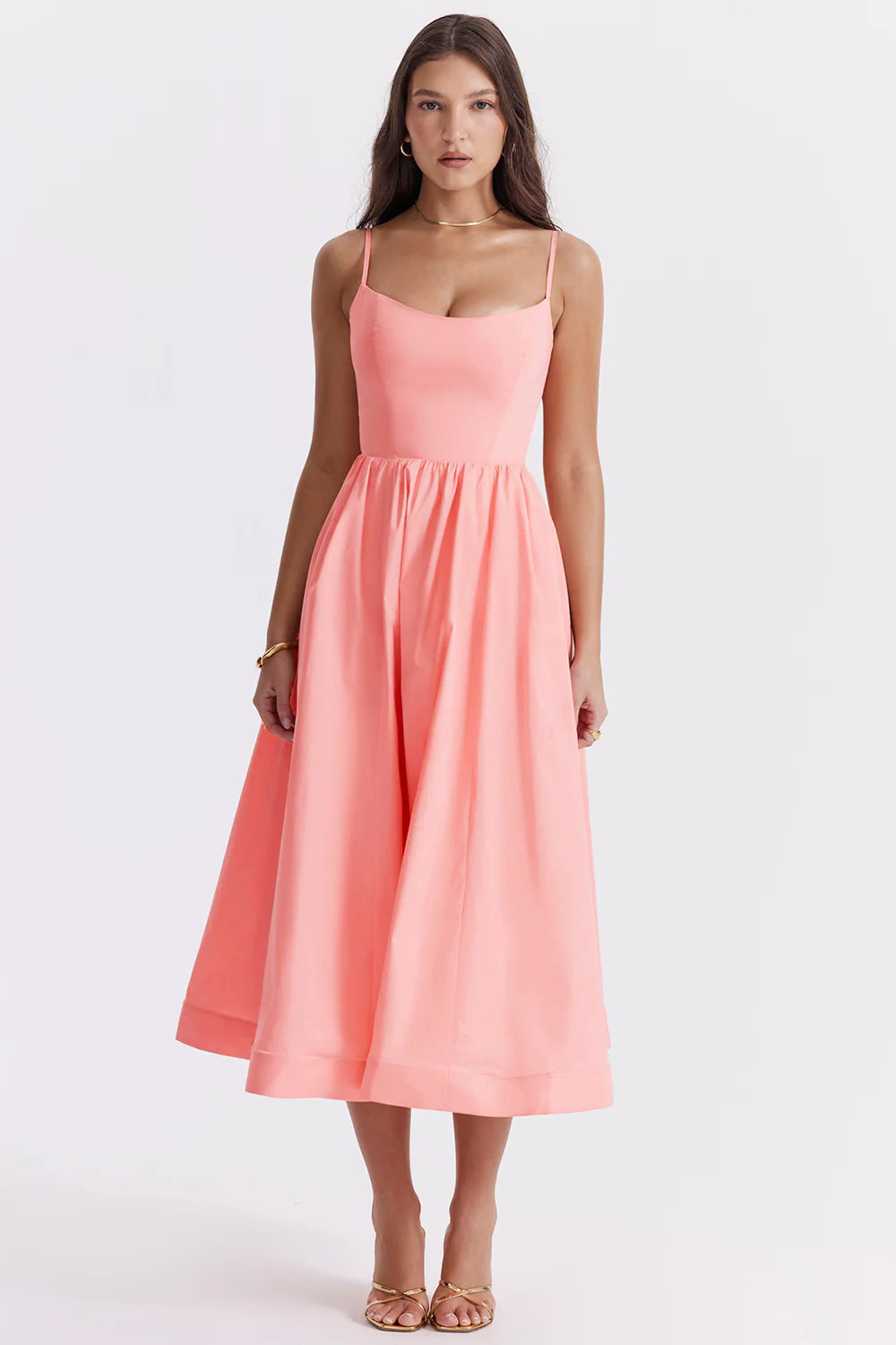 ESTELA | ELEGANTE VESTIDO MIDI DE VERANO CON CORSÉ
