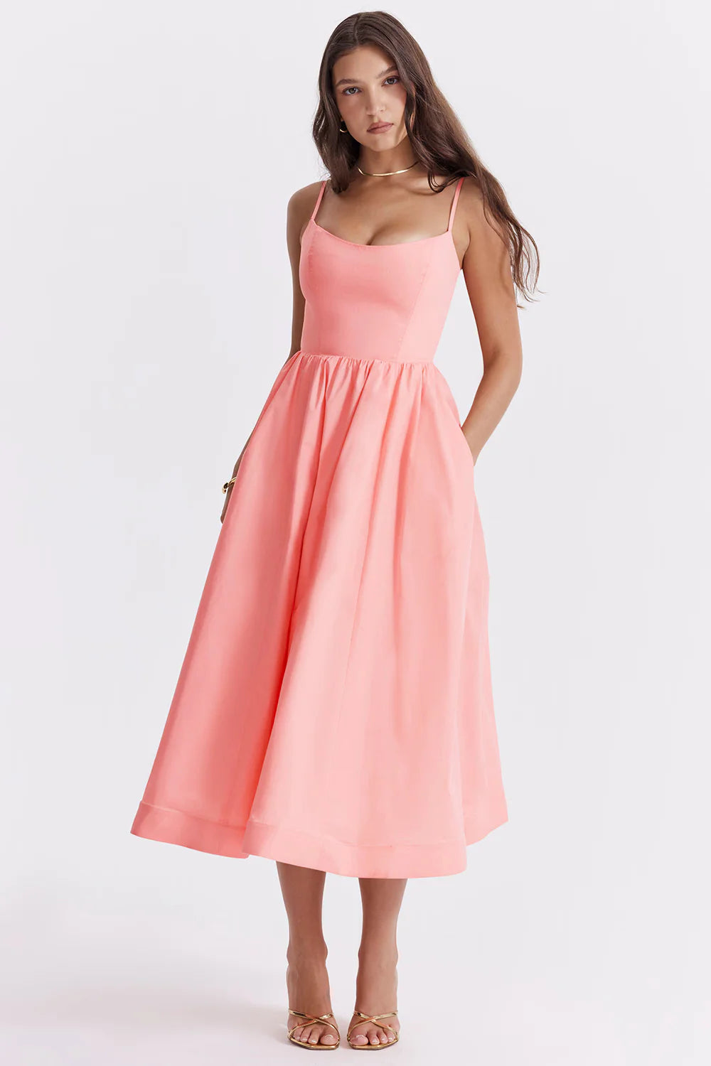 ESTELA | ELEGANTE VESTIDO MIDI DE VERANO CON CORSÉ