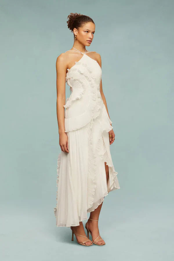 ESTRELLA | VESTIDO CON VOLANTES EN ESPIRAL