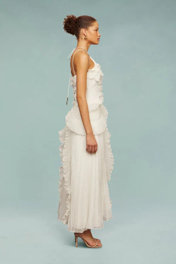 ESTRELLA | VESTIDO CON VOLANTES EN ESPIRAL