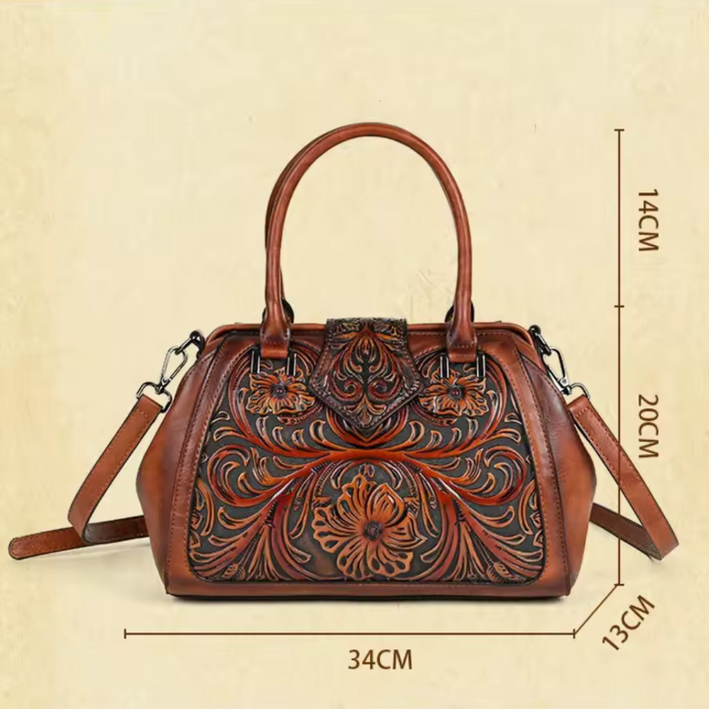 MARGARITA | BOLSO DE MANO DE PIEL CON GRABADO