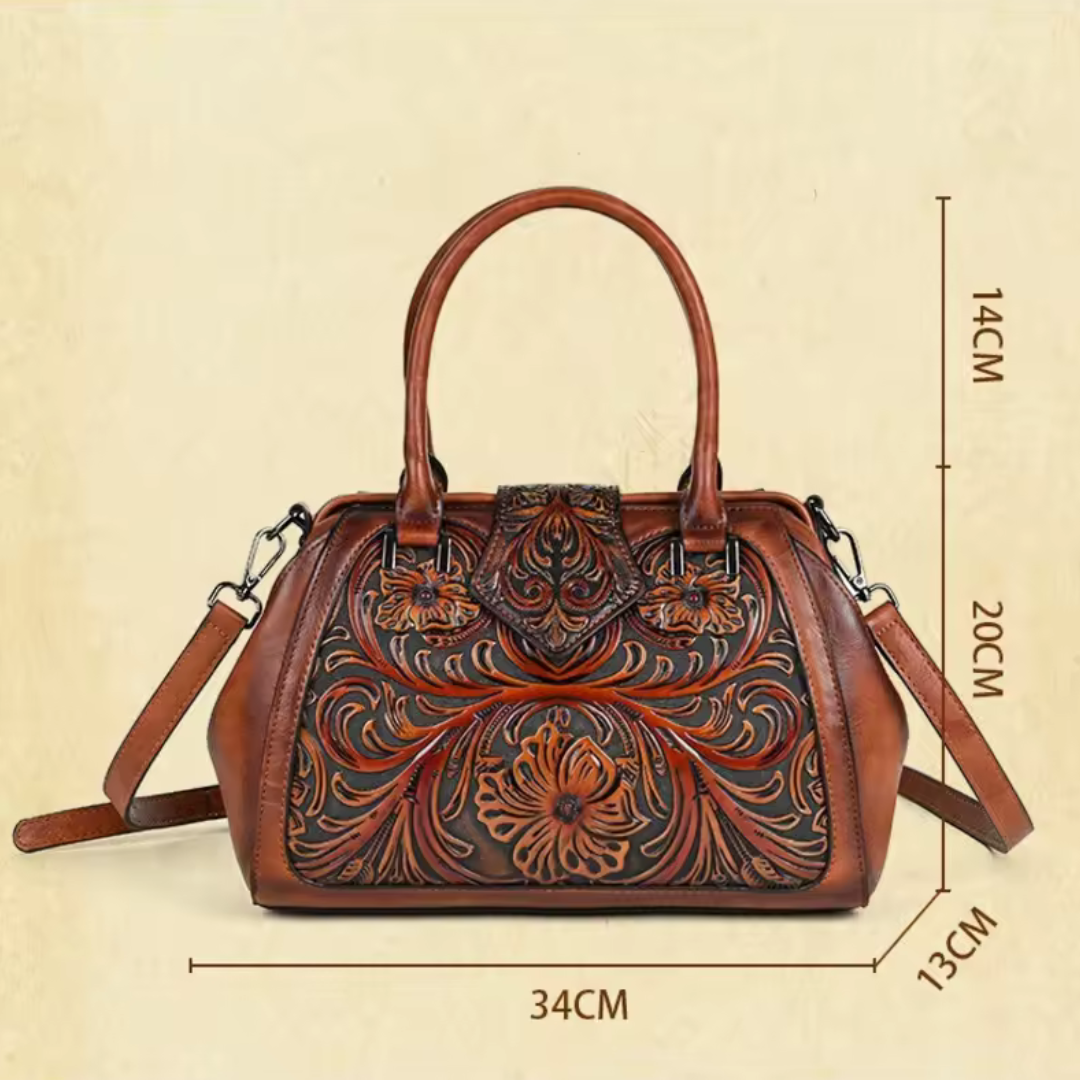 MARGARITA | BOLSO DE MANO DE PIEL CON GRABADO