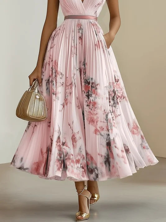LORENA | ELEGANTE VESTIDO MIDI DE PLISADO ARTISTICO
