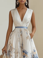LORENA | ELEGANTE VESTIDO MIDI DE PLISADO ARTISTICO