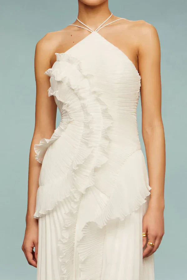 ESTRELLA | VESTIDO CON VOLANTES EN ESPIRAL