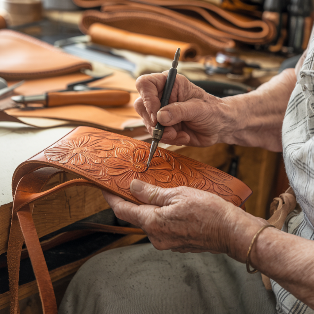 MARGARITA | BOLSO DE MANO DE PIEL CON GRABADO
