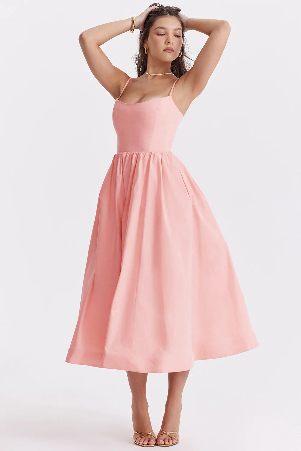 ESTELA | ELEGANTE VESTIDO MIDI DE VERANO CON CORSÉ