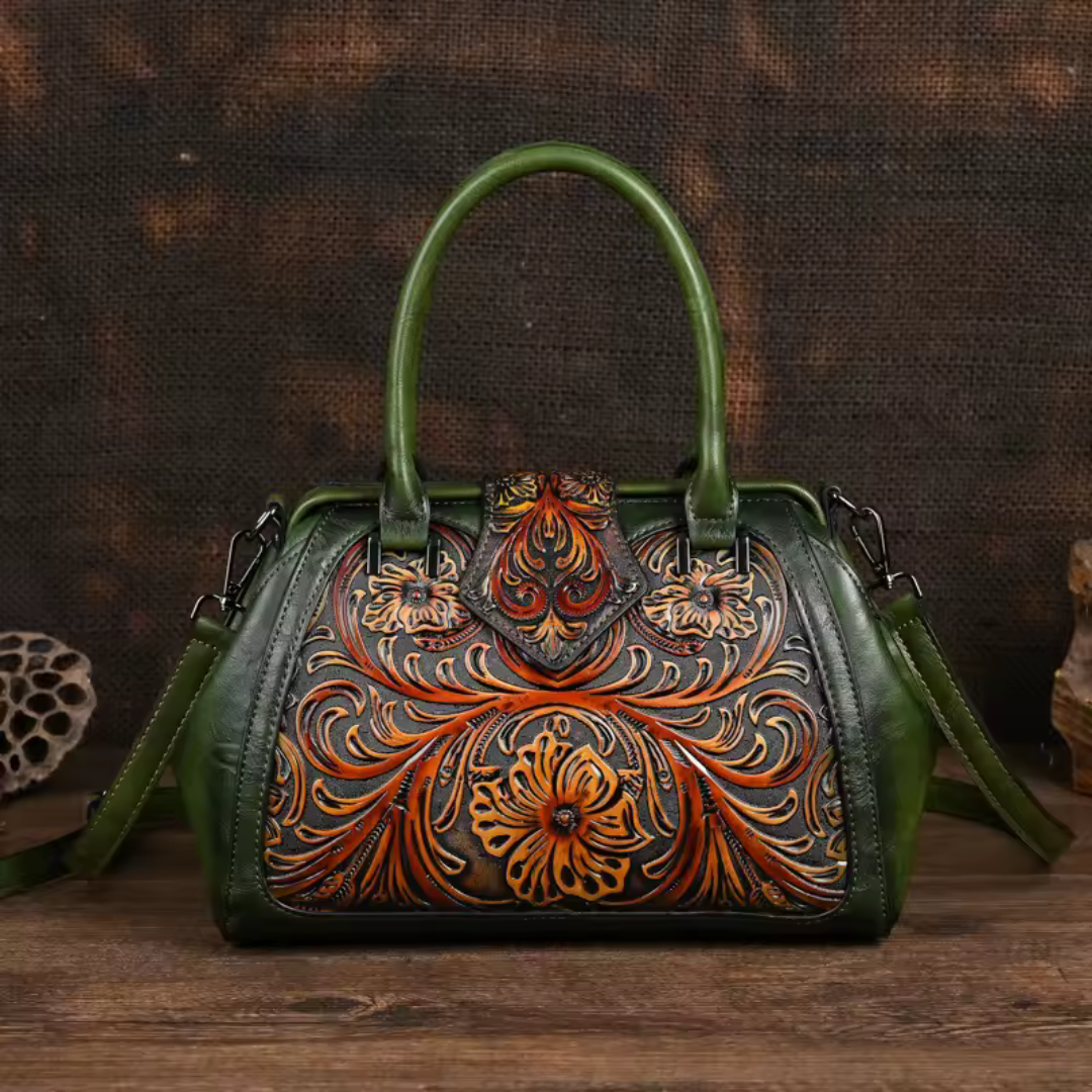 MARGARITA | BOLSO DE MANO DE PIEL CON GRABADO