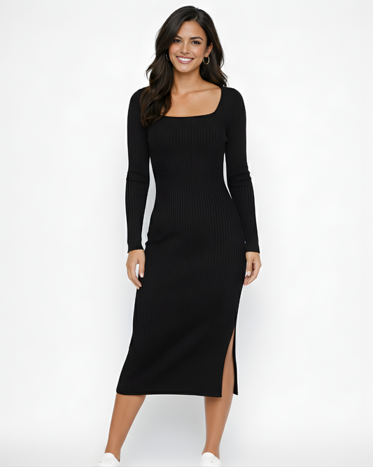 ANDREA | VESTIDO MIDI CON ABERTURA LATERAL