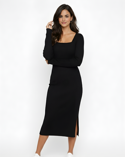 ANDREA | VESTIDO MIDI CON ABERTURA LATERAL