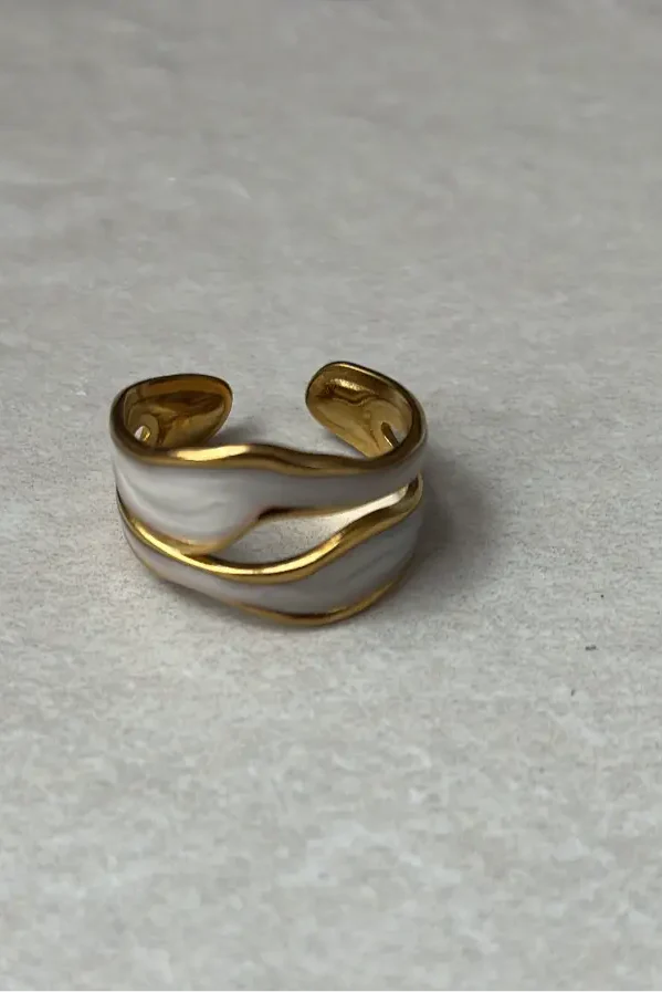 ARIA | ANILLO CON CONTORNO DORADO