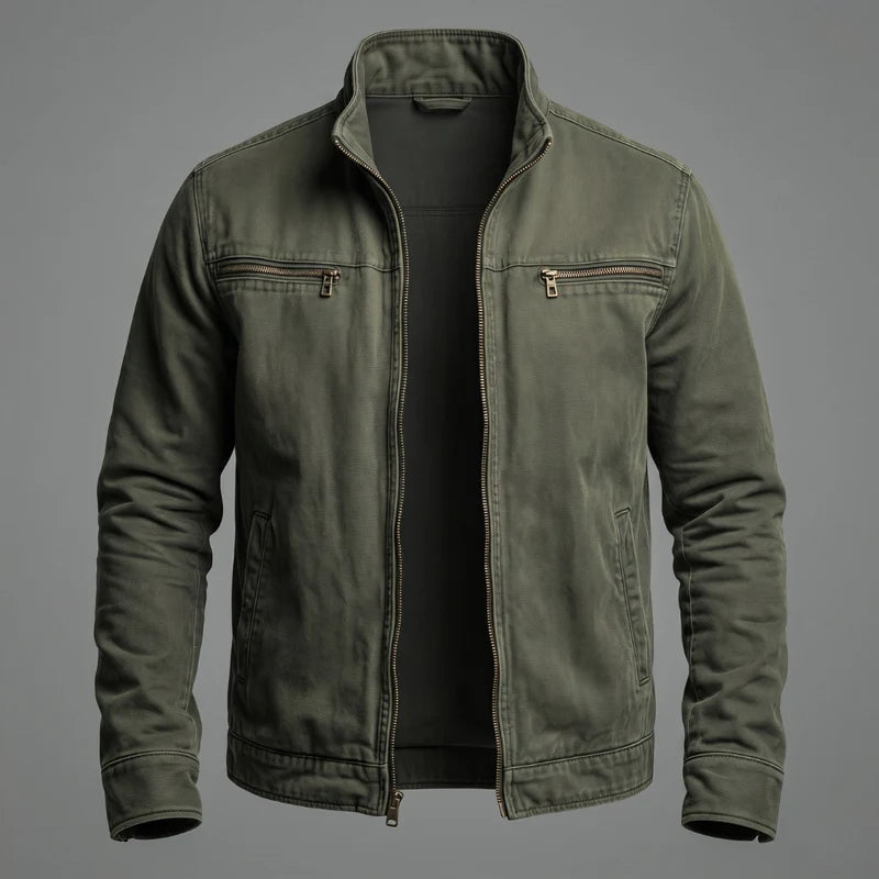 ADÁN | CHAQUETA VINTAGE DE ALGODÓN CON CIERRE DE CREMALLERA