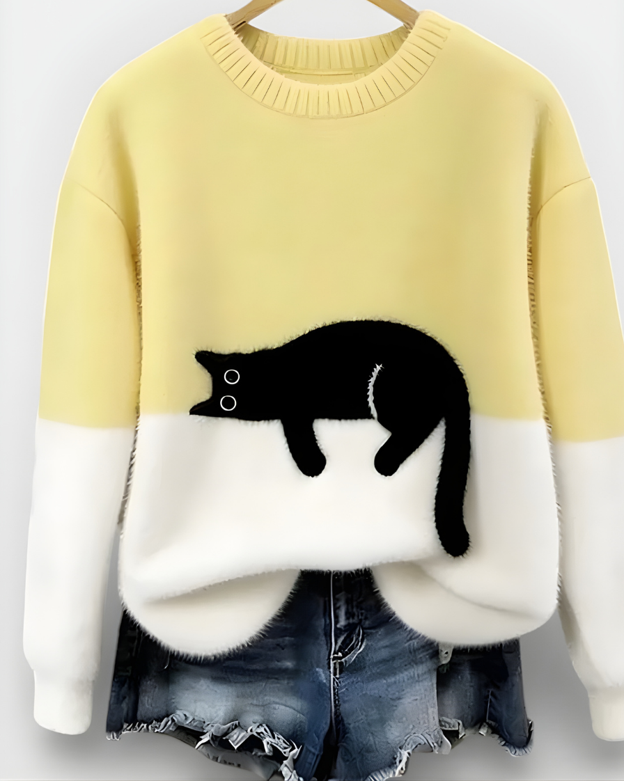 LUNA | SUÉTER CON ESTAMPADO DE GATO