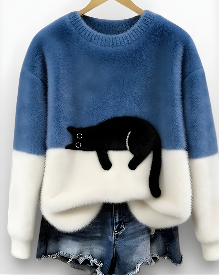 LUNA | SUÉTER CON ESTAMPADO DE GATO