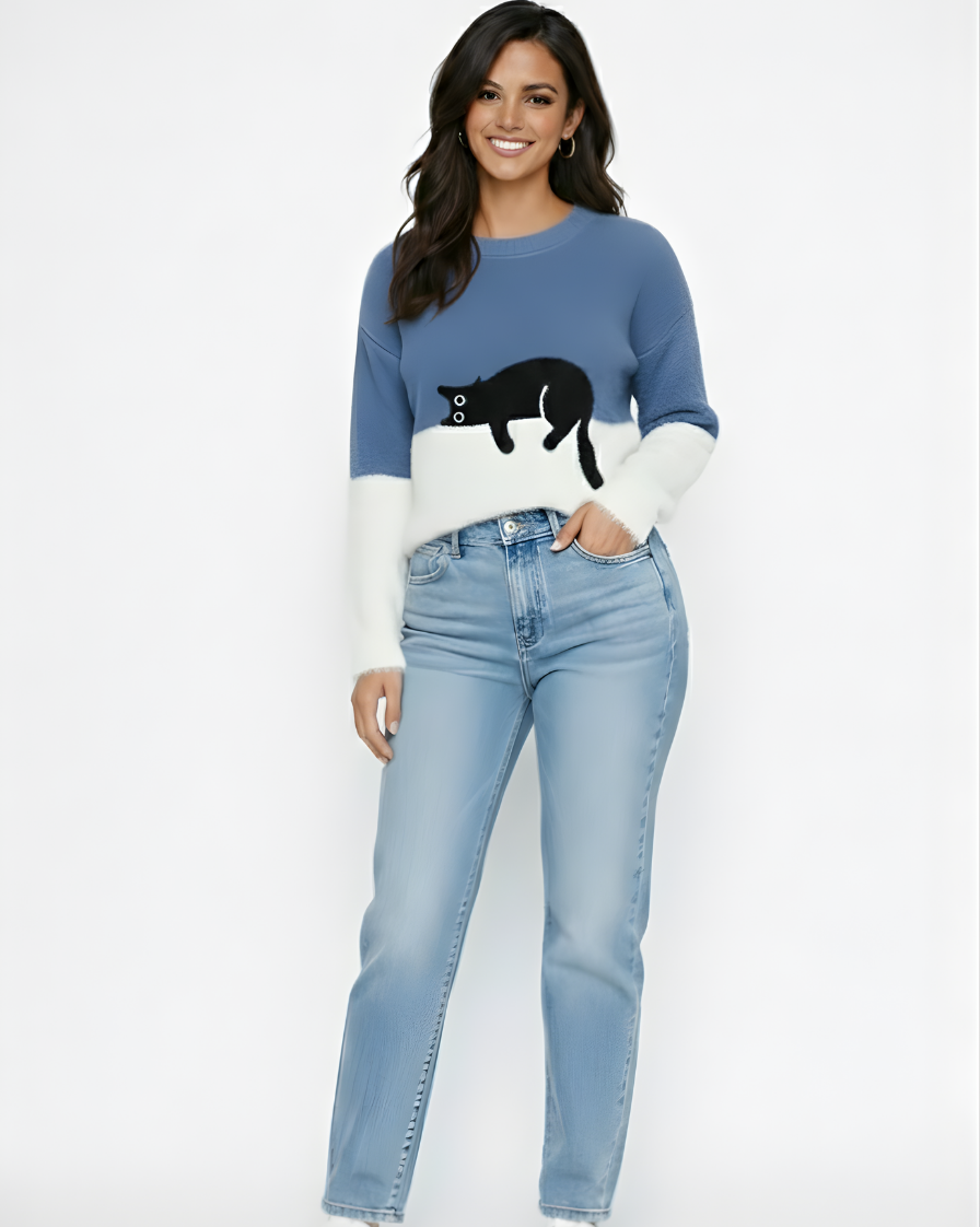 LUNA | SUÉTER CON ESTAMPADO DE GATO