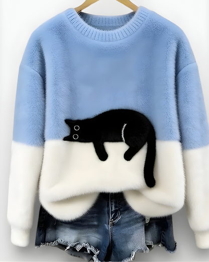 LUNA | SUÉTER CON ESTAMPADO DE GATO