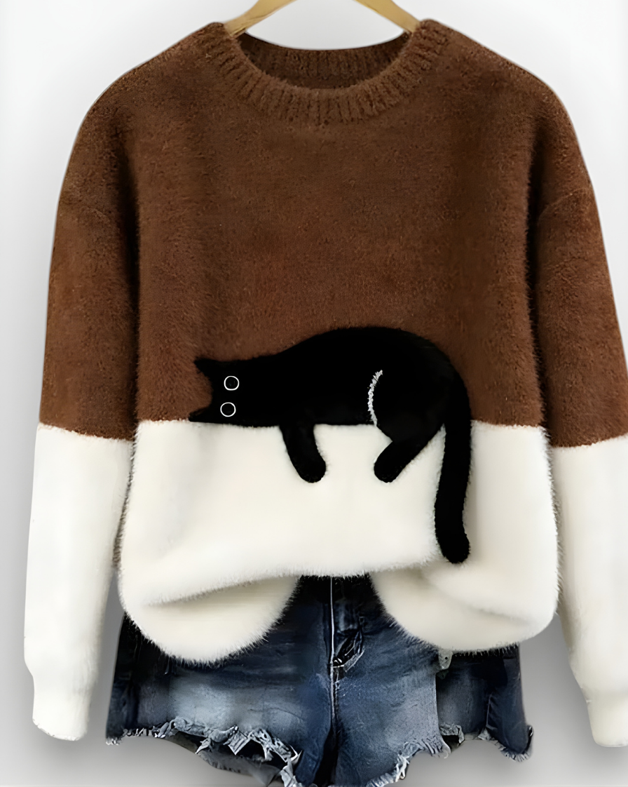 LUNA | SUÉTER CON ESTAMPADO DE GATO