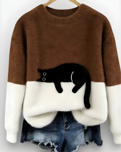 LUNA | SUÉTER CON ESTAMPADO DE GATO