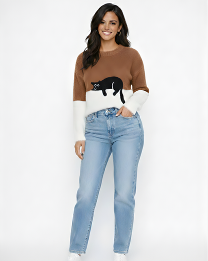 LUNA | SUÉTER CON ESTAMPADO DE GATO