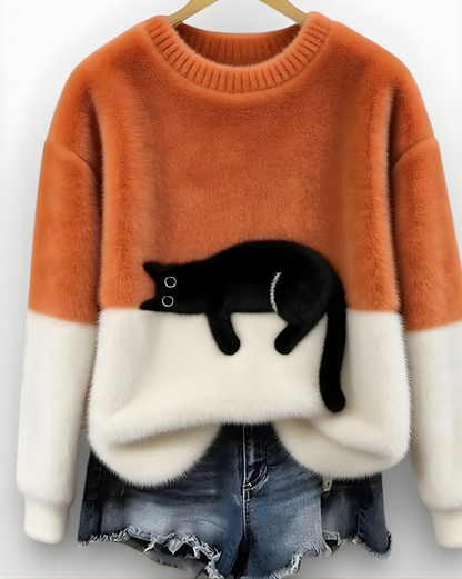 LUNA | SUÉTER CON ESTAMPADO DE GATO