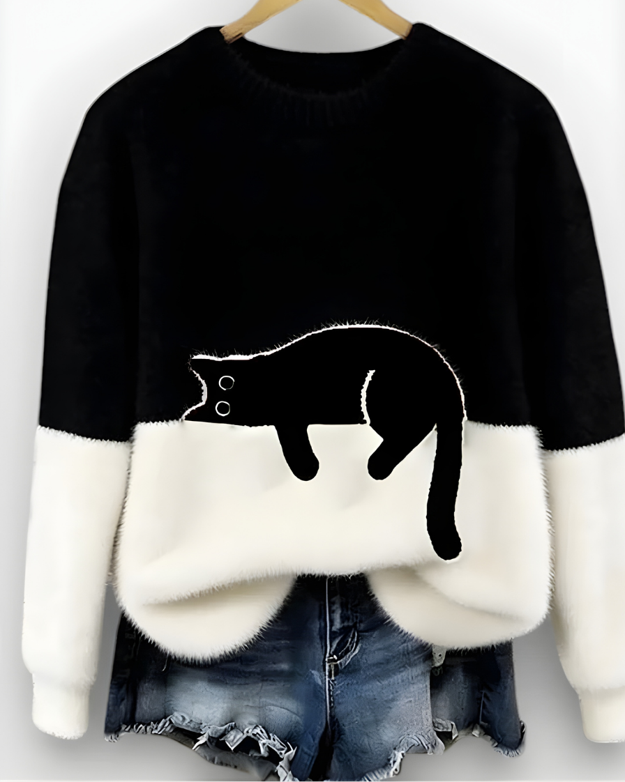 LUNA | SUÉTER CON ESTAMPADO DE GATO