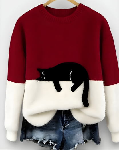 LUNA | SUÉTER CON ESTAMPADO DE GATO