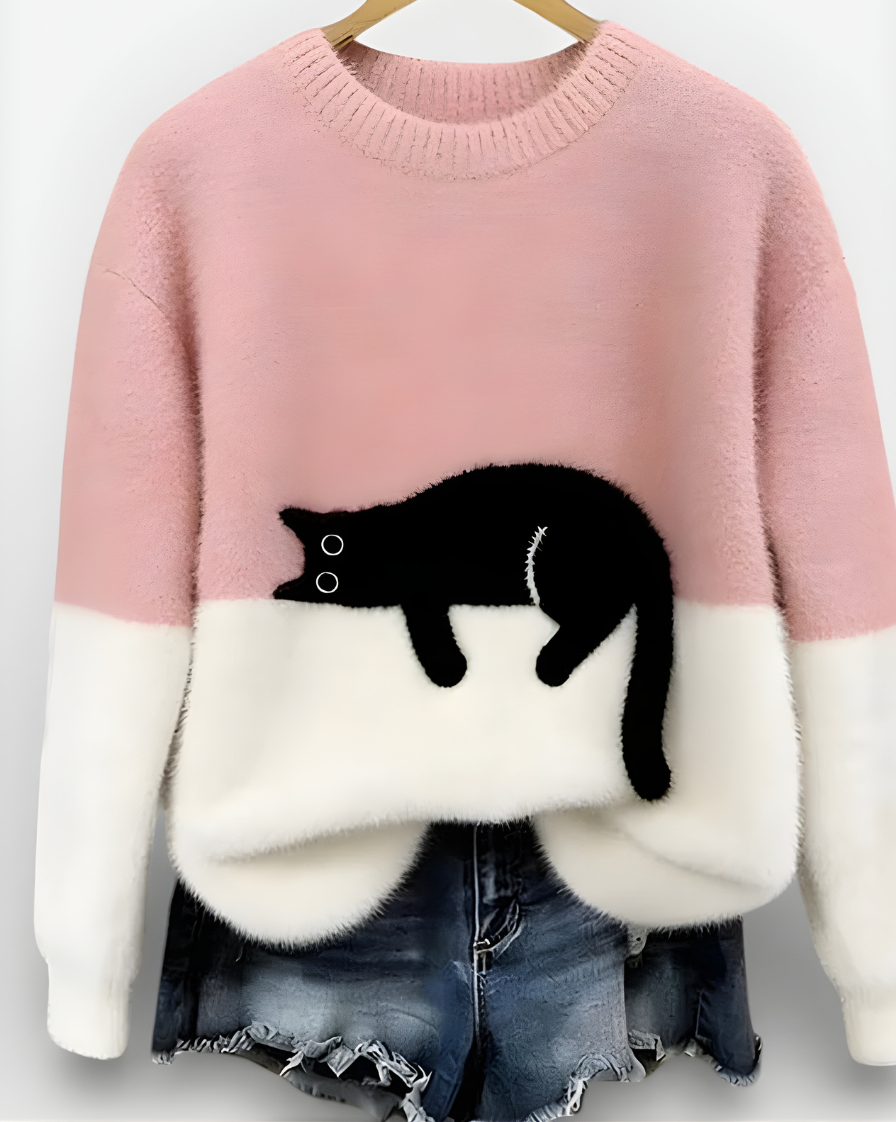 LUNA | SUÉTER CON ESTAMPADO DE GATO