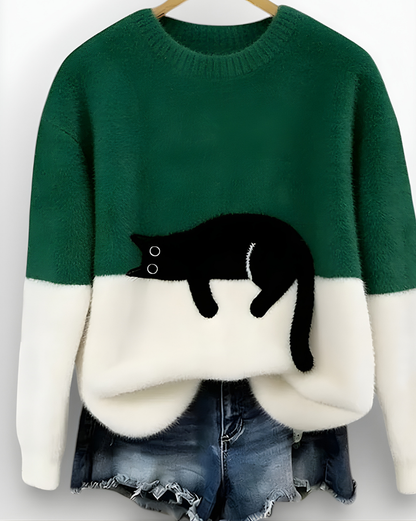 LUNA | SUÉTER CON ESTAMPADO DE GATO