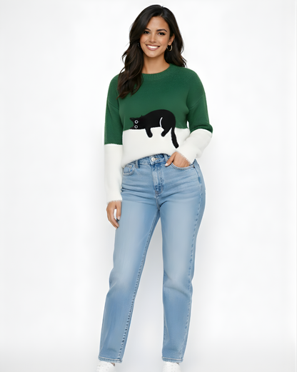 LUNA | SUÉTER CON ESTAMPADO DE GATO