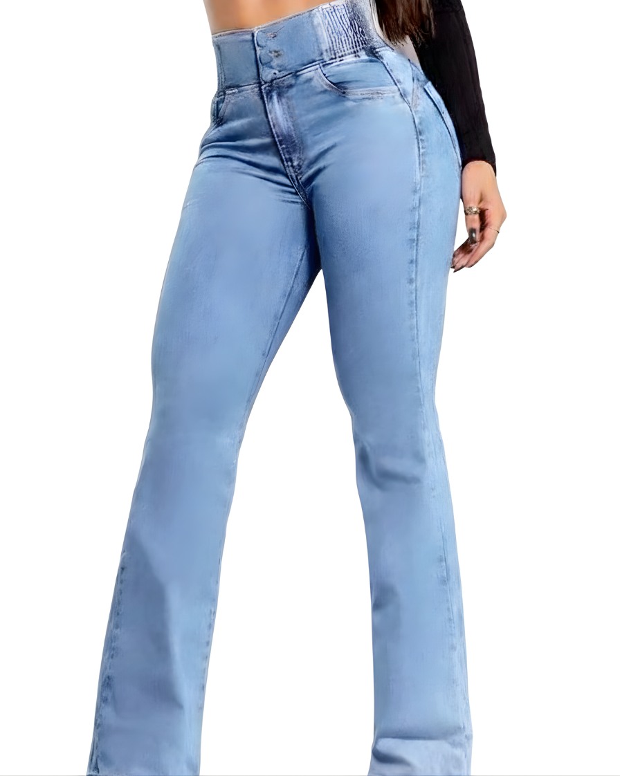 MARTA | VAQUEROS ACAMPANADOS ELÁSTICOS DE CINTURA ALTA