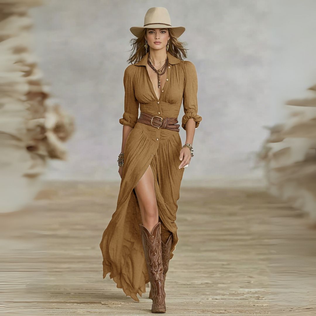 BLANCA | VESTIDO CAMISERO CON CINTURÓN