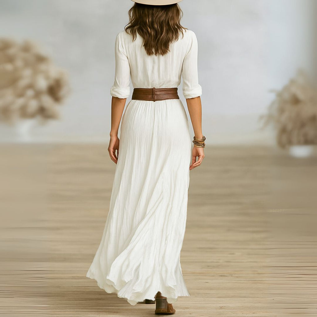 BLANCA | VESTIDO CAMISERO CON CINTURÓN