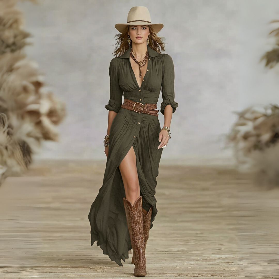 BLANCA | VESTIDO CAMISERO CON CINTURÓN