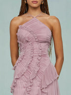 ESTRELLA | VESTIDO CON VOLANTES EN ESPIRAL