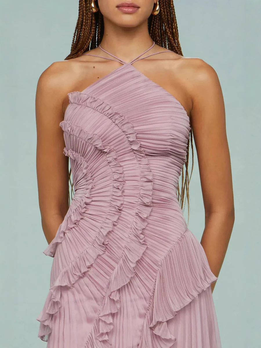 ESTRELLA | VESTIDO CON VOLANTES EN ESPIRAL