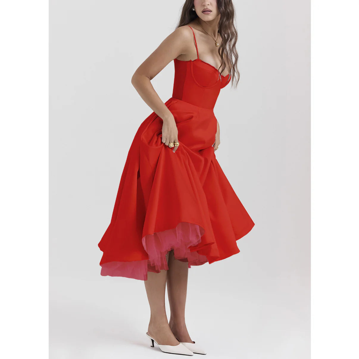 DIANA | VESTIDO MIDI ROMÁNTICO DE VERANO
