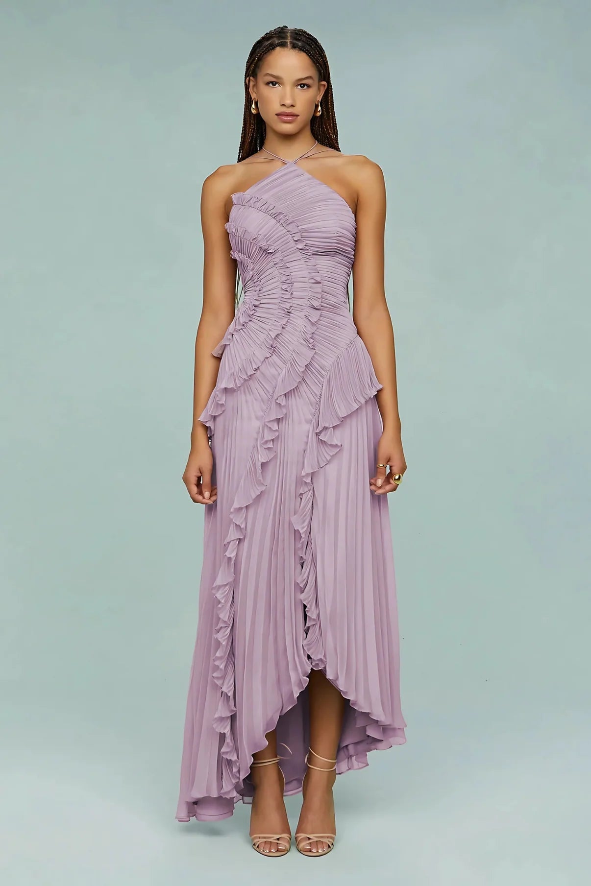 ESTRELLA | VESTIDO CON VOLANTES EN ESPIRAL