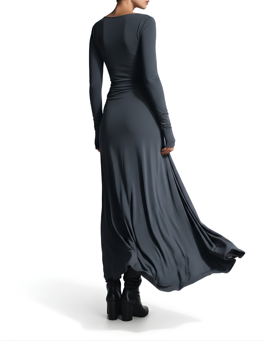 VICTORIA | VESTIDO LARGO CON NUDO LATERAL