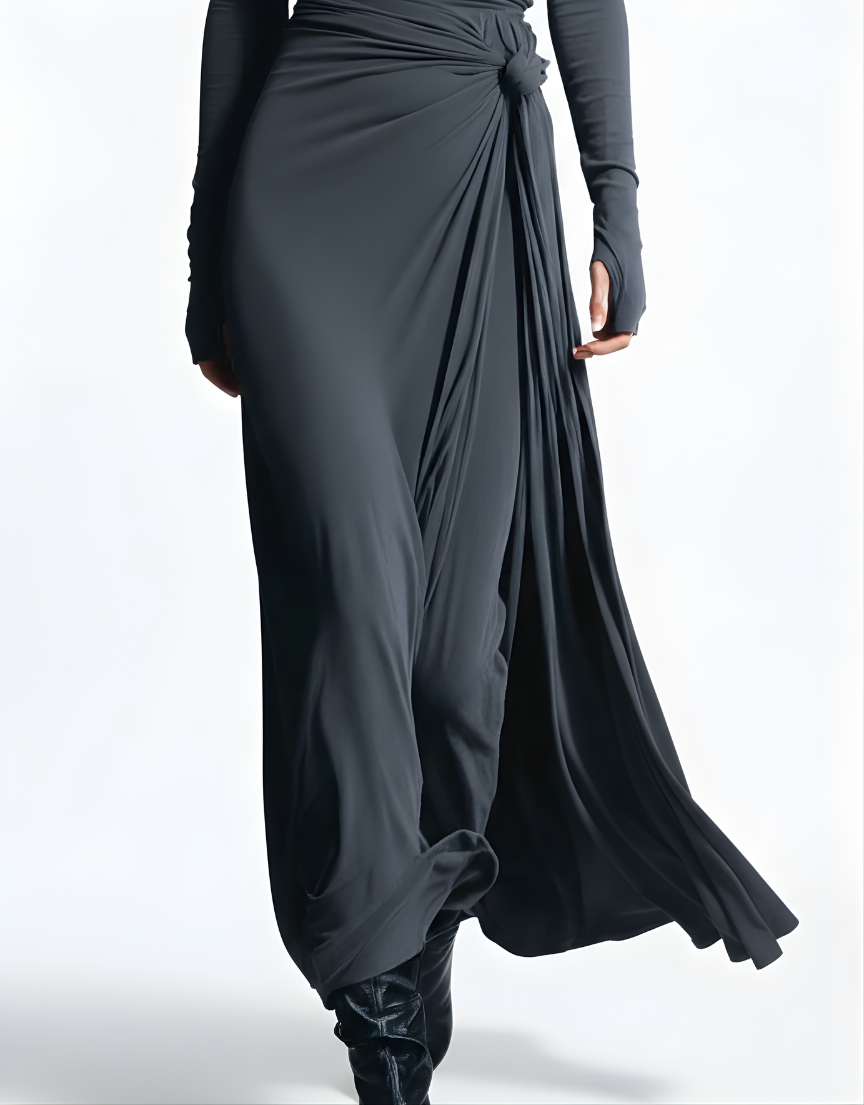 VICTORIA | VESTIDO LARGO CON NUDO LATERAL