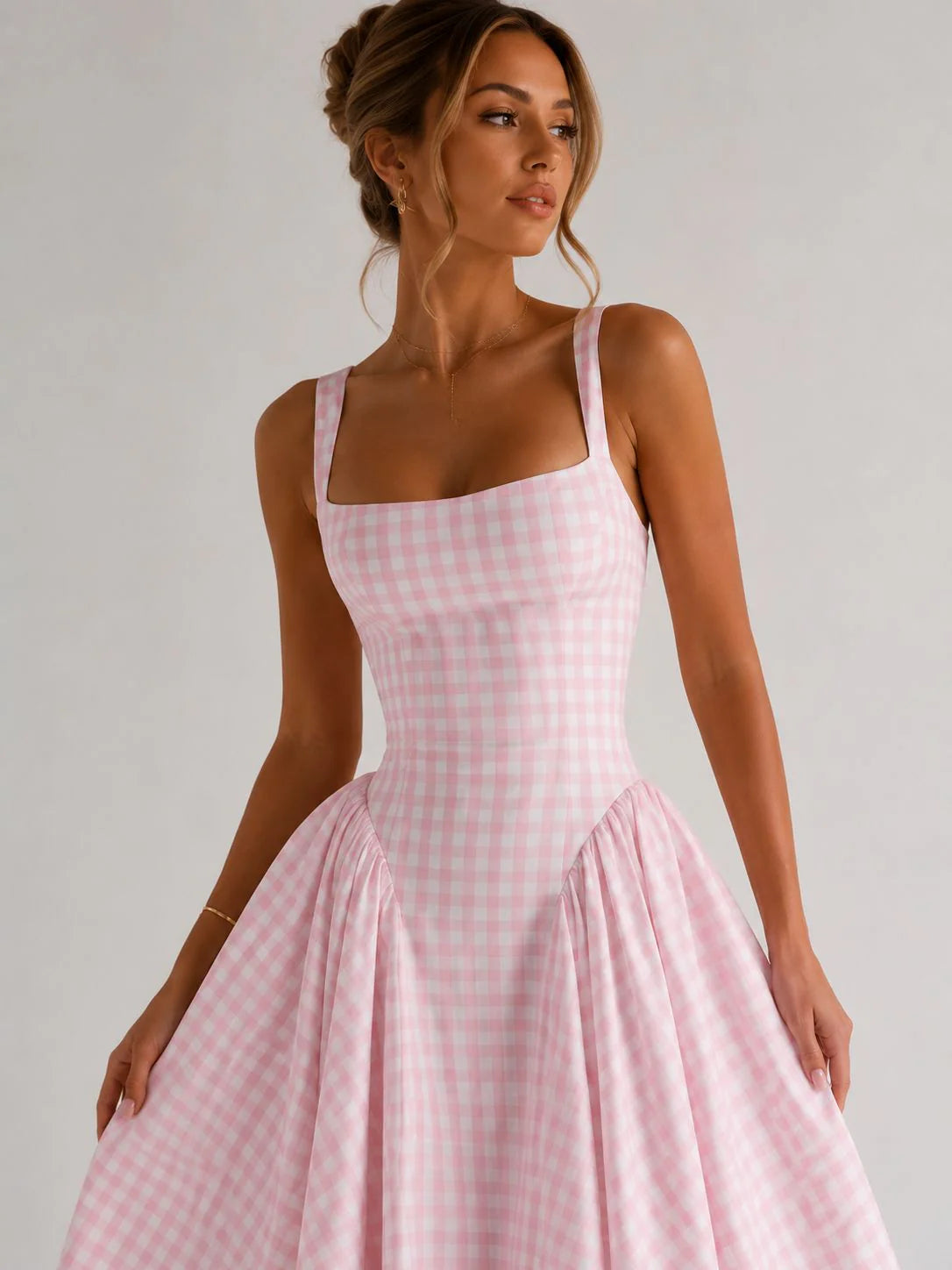 ANTONELLA | VESTIDOS CUADROS ROSA