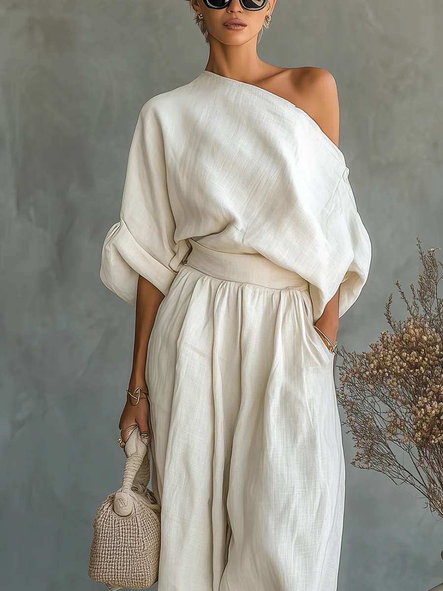 ANDREA | CONJUNTO DE DOS PIEZAS CON HOMBROS DESCUBIERTOS