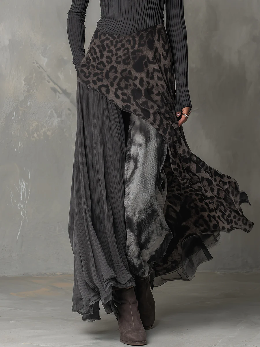 NURIA | VESTIDO LARGO CON ESTAMPADO DE LEOPARDO