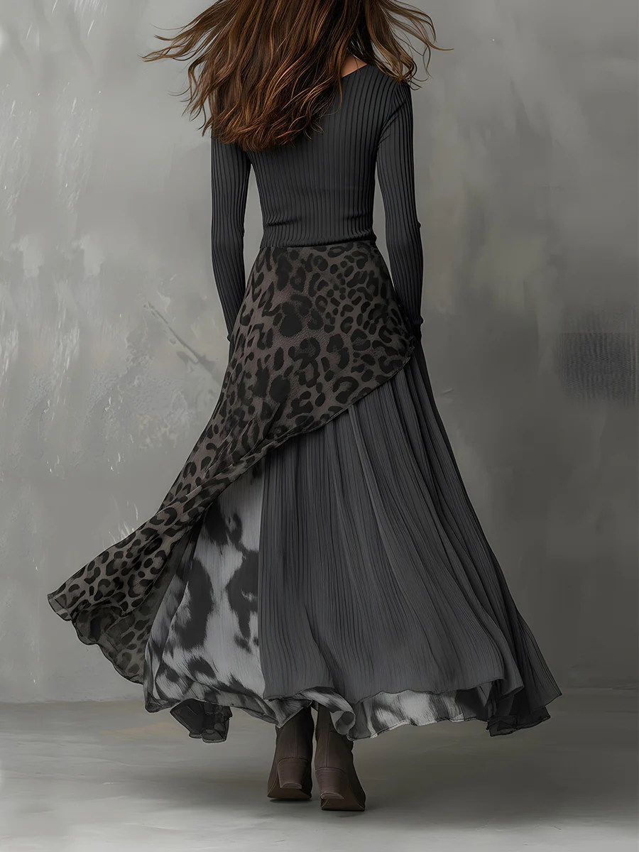 NURIA | VESTIDO LARGO CON ESTAMPADO DE LEOPARDO